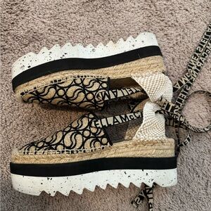 Stella McCartney Black and Tan Espadrilles